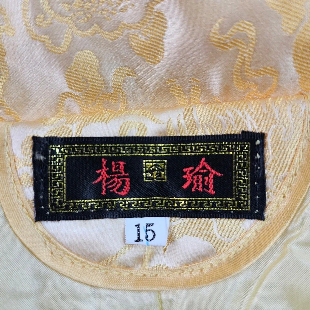 Yang Yu Traditional Chinese Tang Suit Jacket Boys‎ 15 Gold Embroidered Mandarin